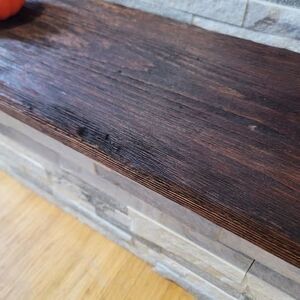 Fireplace Mantel bottom shelf, Distressed  Rustic hand hewn, farmhouse base mant